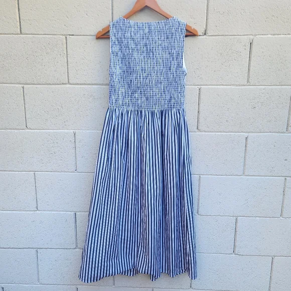 Hill House Home | Cosima Nap Dress In Navy Stripe Size Small - Picture 3 of 7